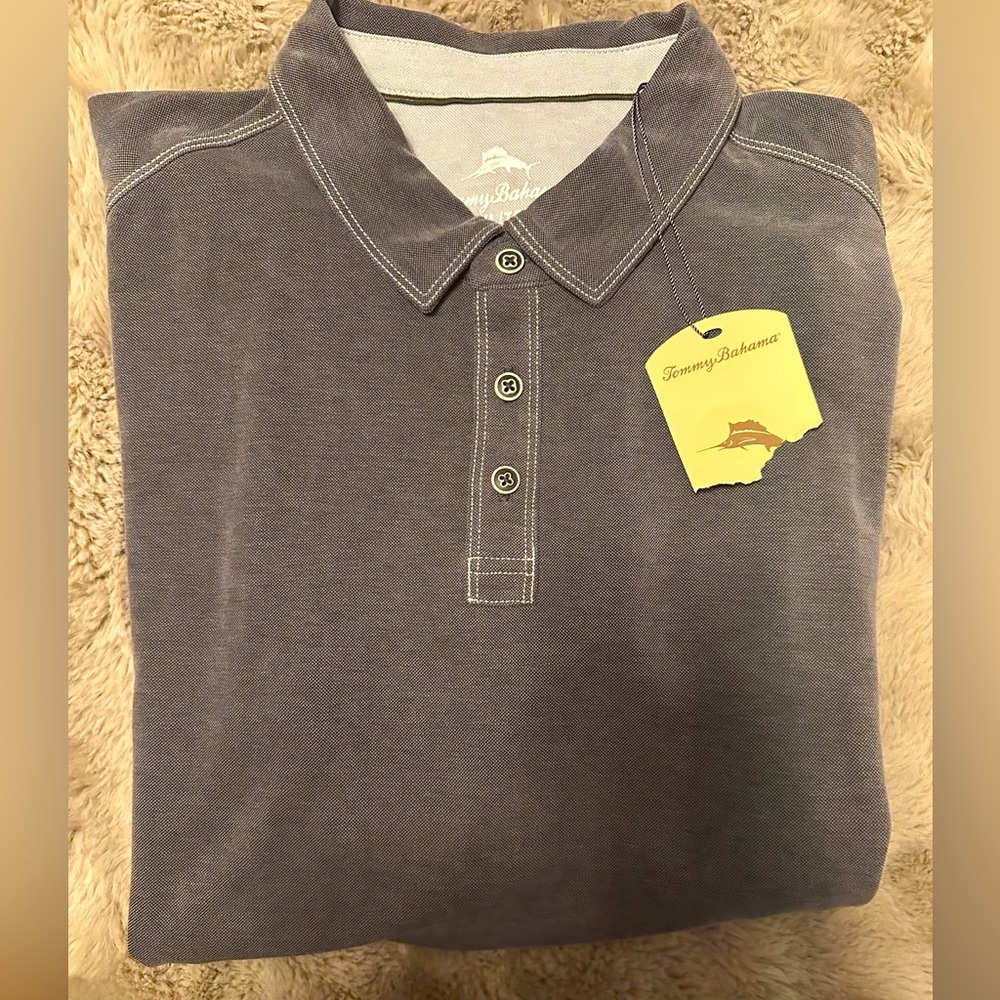 Nwt - TOMMY BAHAMA XL MENS GREY POLO